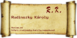 Rudinszky Károly névjegykártya